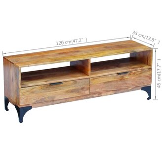 Tv-meubel 120x35x45 cm mangohout 8718475995180 6