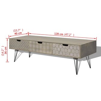 Tv-meubel met 3 lades 120x40x36 cm grijs 8718475996682 5