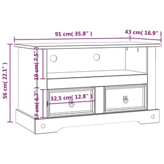 Tv-meubel Mexicaans grenenhout Corona-stijl 91x43x56 cm 8718475526193 9