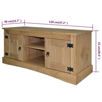 Tv-meubel Mexicaans grenenhout Corona-stijl 120x40x52 cm 8718475526216 5