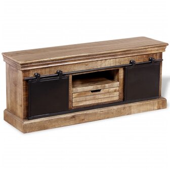 Tv-meubel met 2 schuifdeuren 110x30x45 cm massief mangohout 8718475528920 1