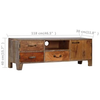 Tv-meubel vintage 118x30x40 cm massief hout 8718475570899 8