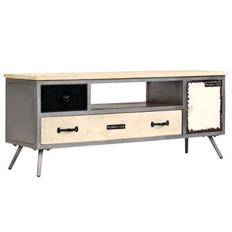 Tv-meubel 120x30x45 cm massief mangohout en staal 8718475601845 1