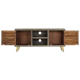 Tv-meubel 110x30x48 cm massief mangohout met messing grijs 8718475619505 3