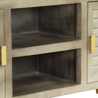 Tv-meubel 110x30x48 cm massief mangohout met messing grijs 8718475619505 6