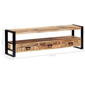 Tv-meubel 150x30x45 cm massief mangohout 8719883570426 7