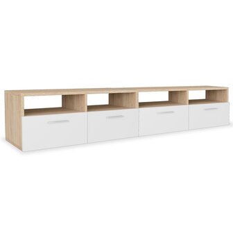 Tv-meubels 2 st 95x35x36 cm bewerkt hout eikenkleurig en wit 8718475599609 2