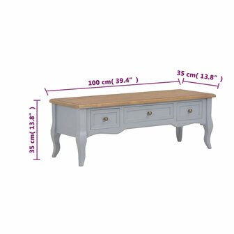 Tv-meubel 100x35x35 cm hout grijs 8719883558981 8