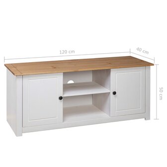 Tv-kast Panama Range 120x40x50 cm massief grenenhout wit 8719883682419 9