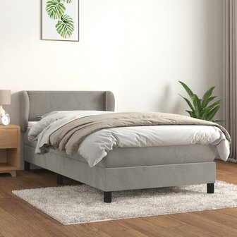 Boxspring met matras fluweel lichtgrijs 80x200 cm 8720287412731 1