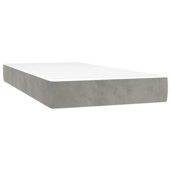 Boxspring met matras fluweel lichtgrijs 80x200 cm 8720287412731 5