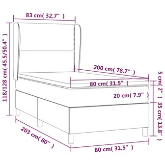 Boxspring met matras stof zwart 80x200 cm 8720287422754 7