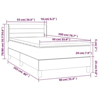 Boxspring met matras stof zwart 90x200 cm 8720287320968 7