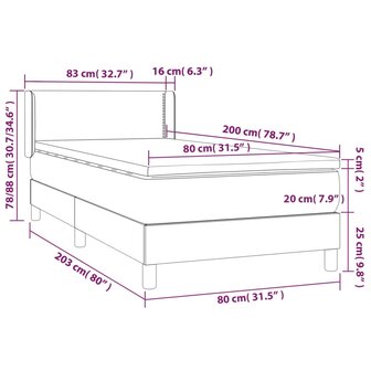 Boxspring met matras kunstleer grijs 80x200 cm 8720287324621 7