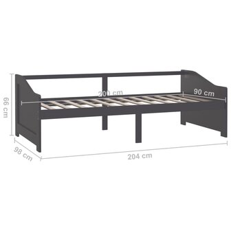 Bedbank 3-zits massief grenenhout donkergrijs 90x200 cm 8720286579268 8