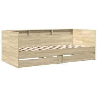 Slaapbank met lades 90x190 cm bewerkt hout sonoma eikenkleurig 8721102625084 2