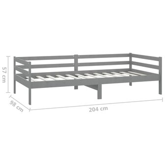 Slaapbank massief grenenhout grijs 90x200 cm 8720286641286 8