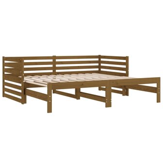 Slaapbank uitschuifbaar grenenhout honingbruin 2x(90x190) cm 8720287133728 7