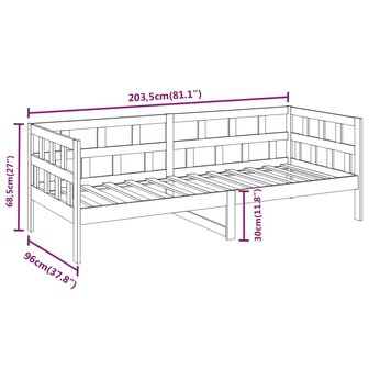 Slaapbank massief grenenhout wit 90x200 cm 8720287067948 11