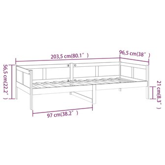 Slaapbank massief grenenhout grijs 90x200 cm 8720287072171 10