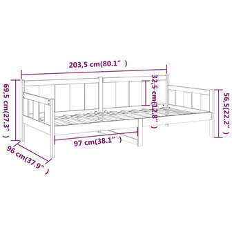 Slaapbank massief grenenhout honingbruin 90x200 cm 8720287072485 10