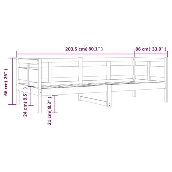 Slaapbank massief grenenhout grijs 80x200 cm 8720287072829 11