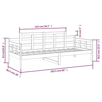 Slaapbank massief grenenhout wit 90x200 cm 8720287073062 9