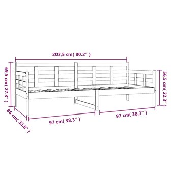 Slaapbank massief grenenhout 80x200 cm 8720287073406 11