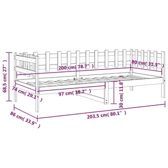 Slaapbank 80x200 cm massief grenenhout honingbruin 8720287136422 11