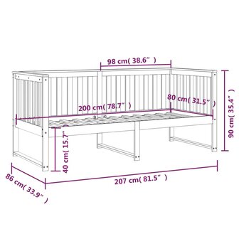 Slaapbank 80x200 cm massief grenenhout grijs 8720287137665 11