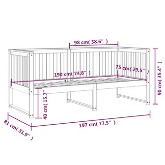 Slaapbank 75x190 cm massief grenenhout honingbruin 8720287137825 11