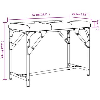 Eetkamerbank 62x32x45 cm staal en stof donkergrijs 8721012164222 8