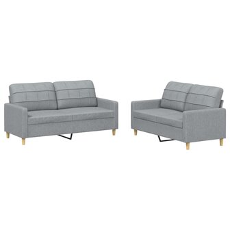 2-delige Loungeset met kussens stof lichtgrijs 8721012062412 2