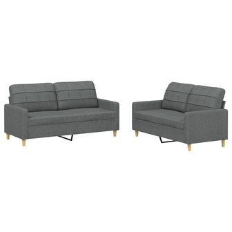 2-delige Loungeset met kussens stof donkergrijs 8721012062429 2