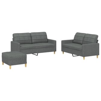 3-delige Loungeset met kussens stof donkergrijs 8721012062504 2