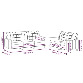 2-delige Loungeset met kussens stof cr&egrave;mekleurig 8721012062757 6