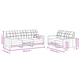 2-delige Loungeset met kussens stof bruin 8721012062764 6