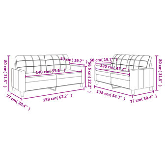 2-delige Loungeset met kussens kunstleer zwart 8721012063259 7