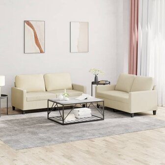 2-delige Loungeset met kussens kunstleer cr&egrave;me 8721012063761 1