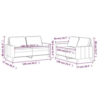 2-delige Loungeset met kussens fluweel donkergroen 8721012064652 6