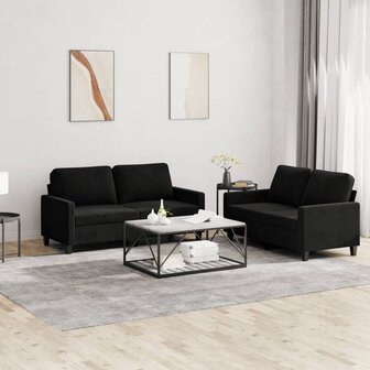 2-delige Loungeset met kussens fluweel zwart 8721012064683 1