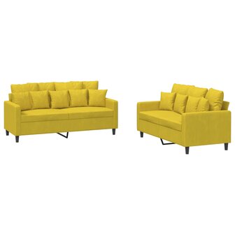 2-delige Loungeset met kussens fluweel geel 8721012066731 2