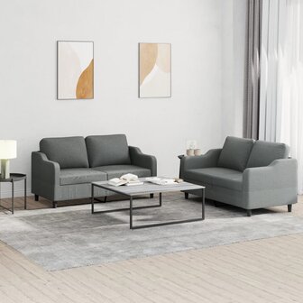 2-delige Loungeset met kussens stof donkergrijs 8721012067707 1