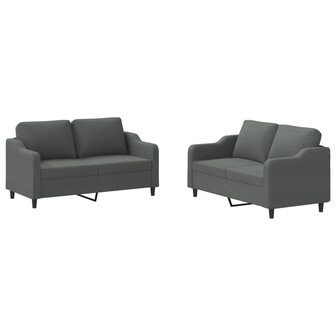 2-delige Loungeset met kussens stof donkergrijs 8721012067707 2