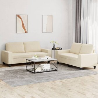 2-delige Loungeset stof cr&egrave;mekleurig 8721012068513 1