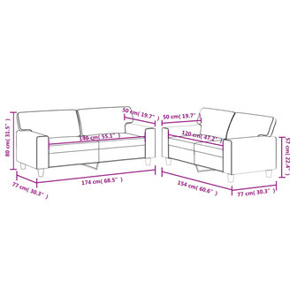 2-delige Loungeset kunstleer zwart 8721012068810 7