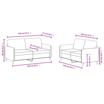 2-delige Loungeset fluweel lichtgrijs 8721012069411 7