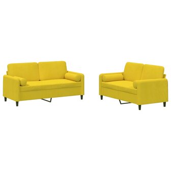 2-delige Loungeset met kussens fluweel geel 8721012069671 2