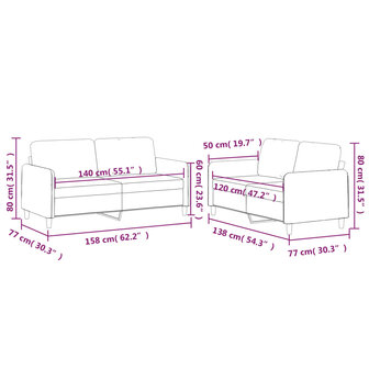 2-delige Loungeset met kussens stof donkergrijs 8721012070547 7