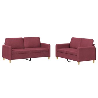 2-delige Loungeset met kussens stof wijnrood 8721012070592 2